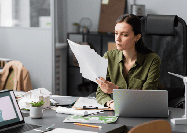 Customer using expert translation services for financial documents in New York, ensuring USCIS approval and compliance.