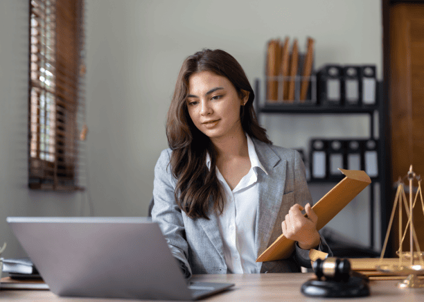 Lawyer using legal document translation services in New York, ensuring precise translations for court cases & legal purposes.